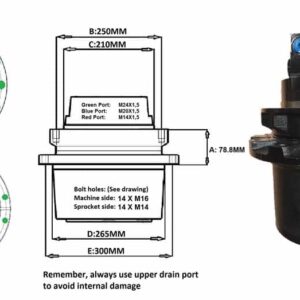 Transmisie Finala Komatsu PC88MR-6 - Specificatii si Dimensiuni