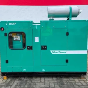Set generator SilentPower C 30D5P cu motor Cummins, 33 kVA, nou, garantie, rezervor, panou, carcasa